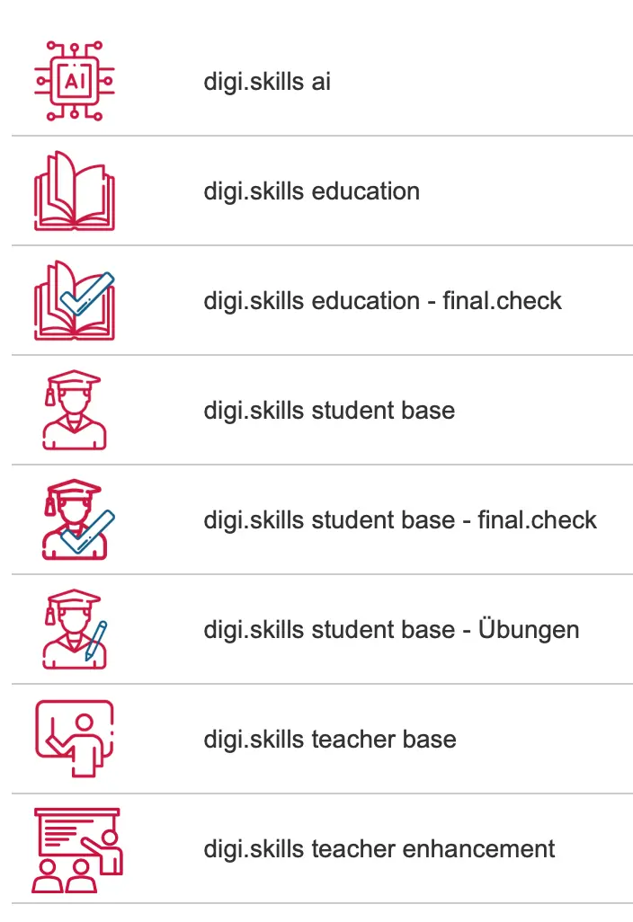 digiskills Übersicht digiskills Uebersicht